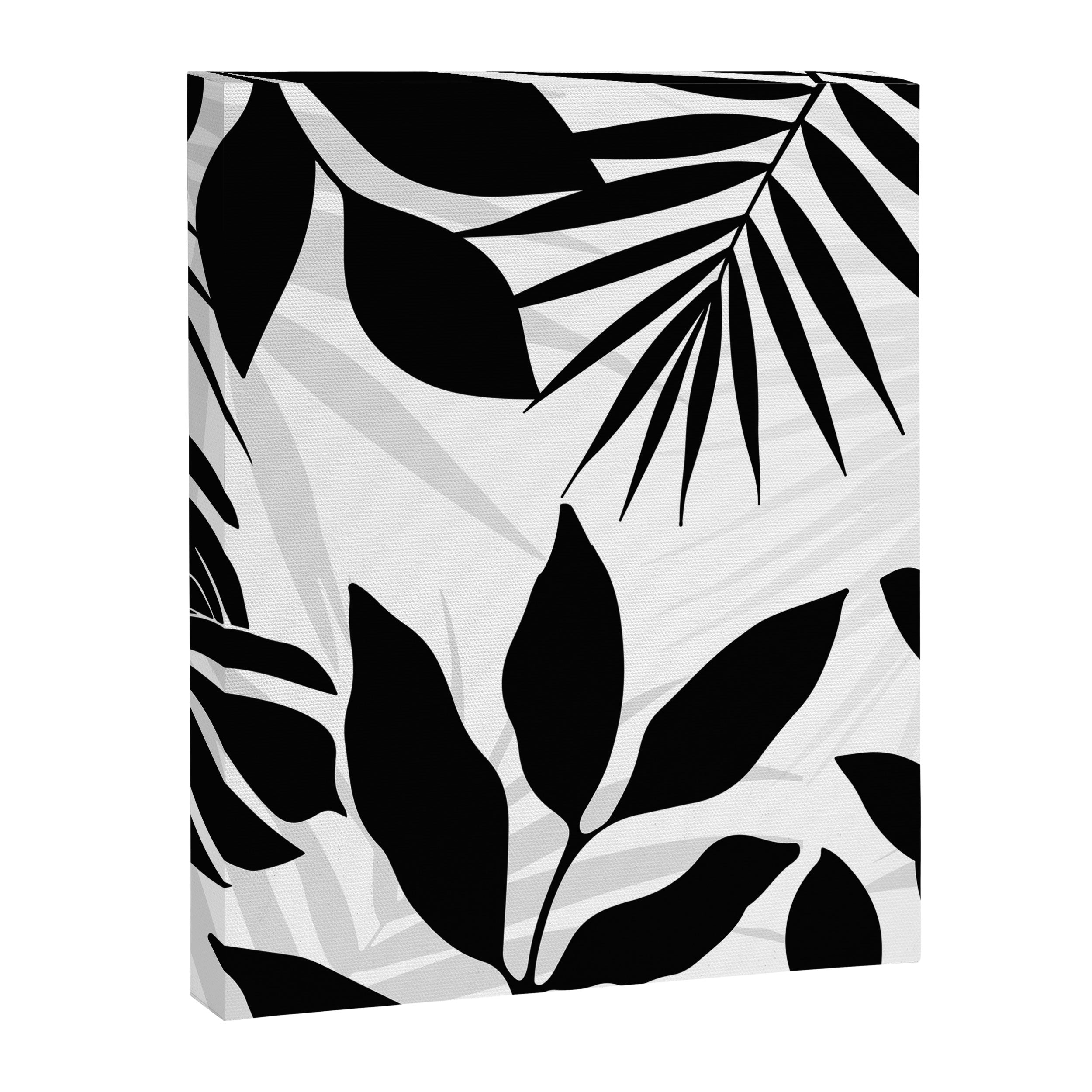 Tropical Vibes Black And White Foliage  Canvas Print Gallery Image 6