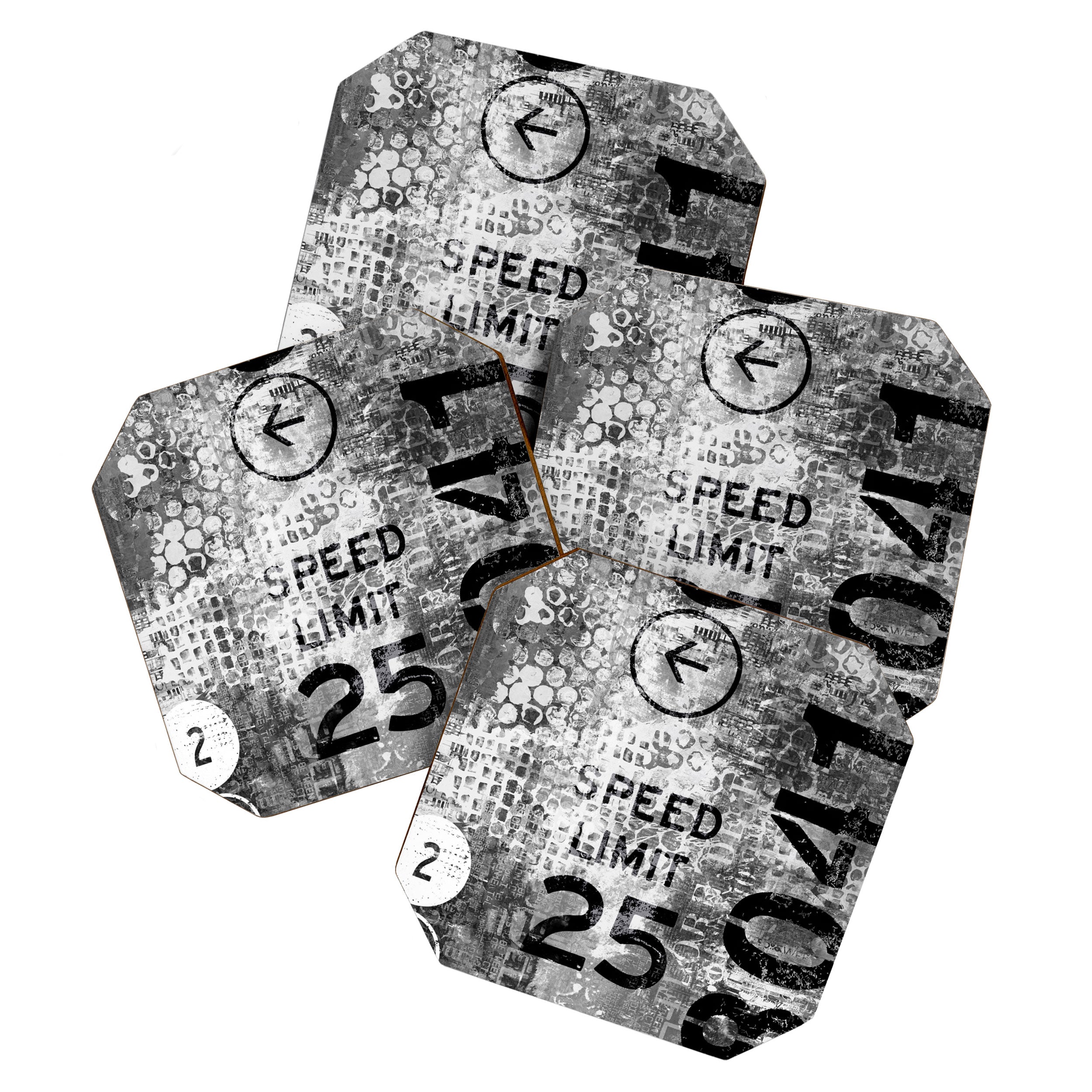 Urban Street Art Numbers And Text Fragments Coaster Gallery Image 1