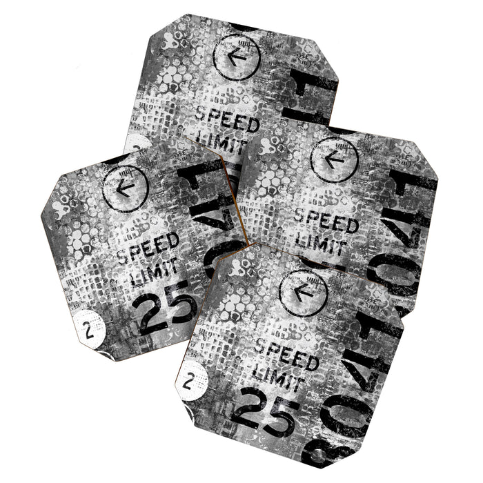 Urban Street Art Numbers And Text Fragments Coaster Gallery Image 1