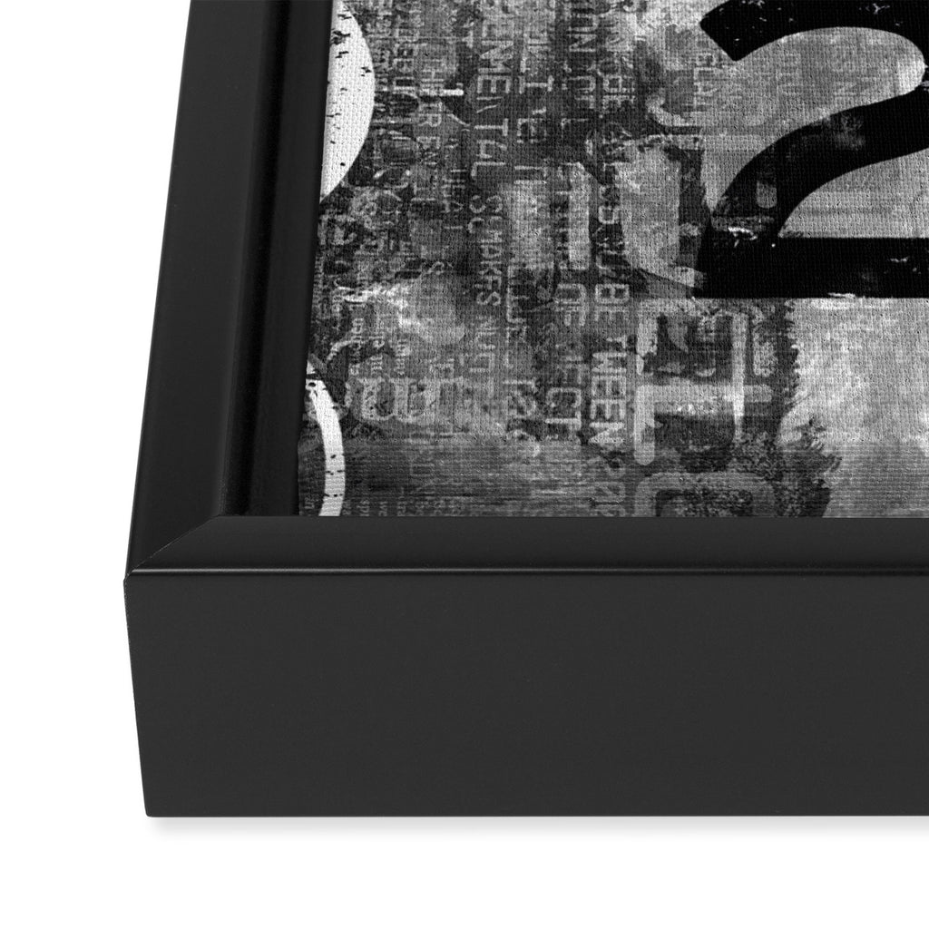 Urban Street Art Numbers And Text Fragments Framed Canvas Print Gallery Image 3