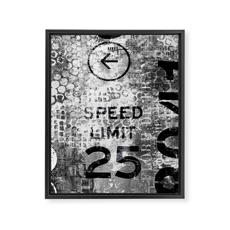 Urban Street Art Numbers And Text Fragments Framed Canvas Print Gallery Image 6