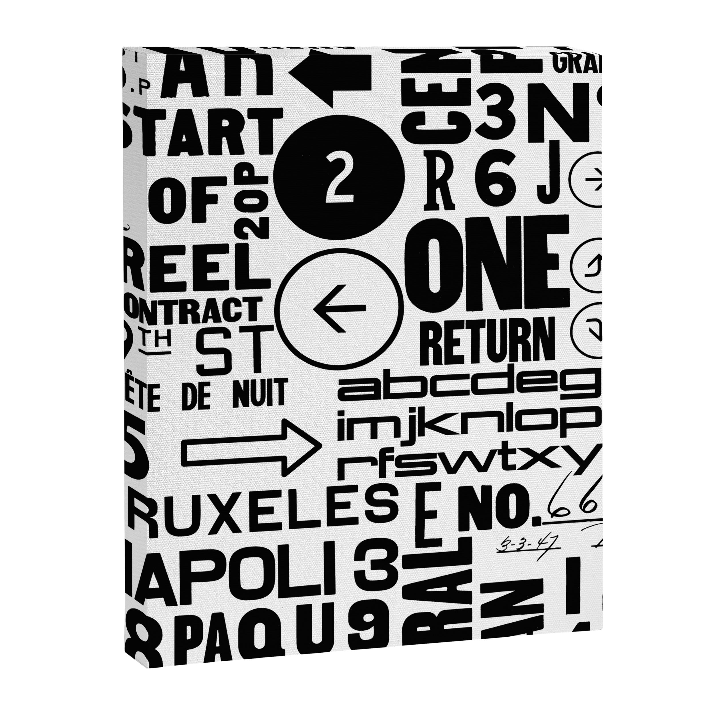 Urban Typography Black And White  Canvas Print Gallery Image 6