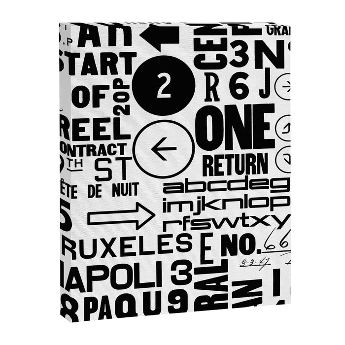 Urban Typography Black And White  Canvas Print Gallery Image 1