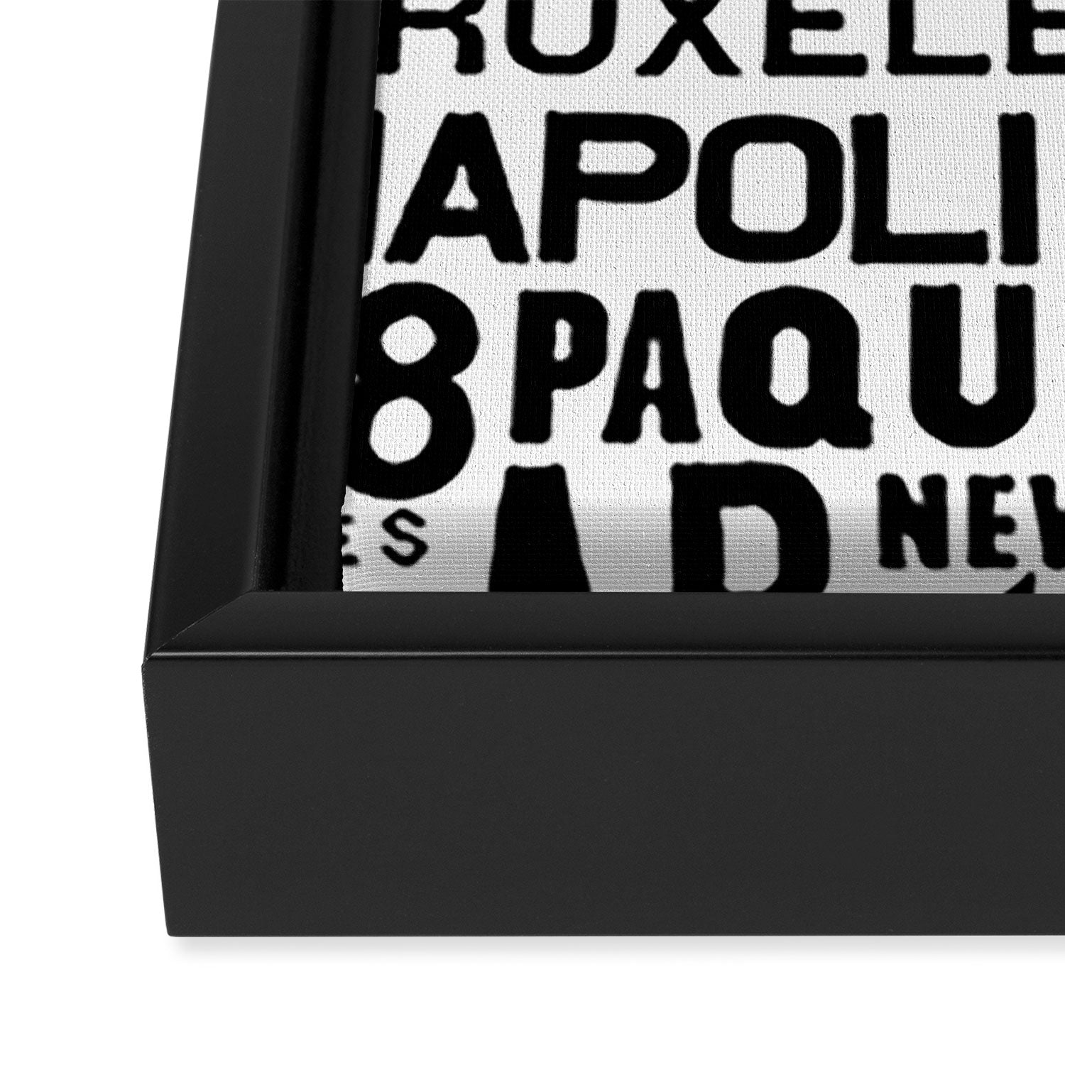 Urban Typography Black And White  Framed Canvas Print Gallery Image 3