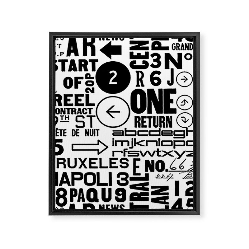 Urban Typography Black And White  Framed Canvas Print Gallery Image 6