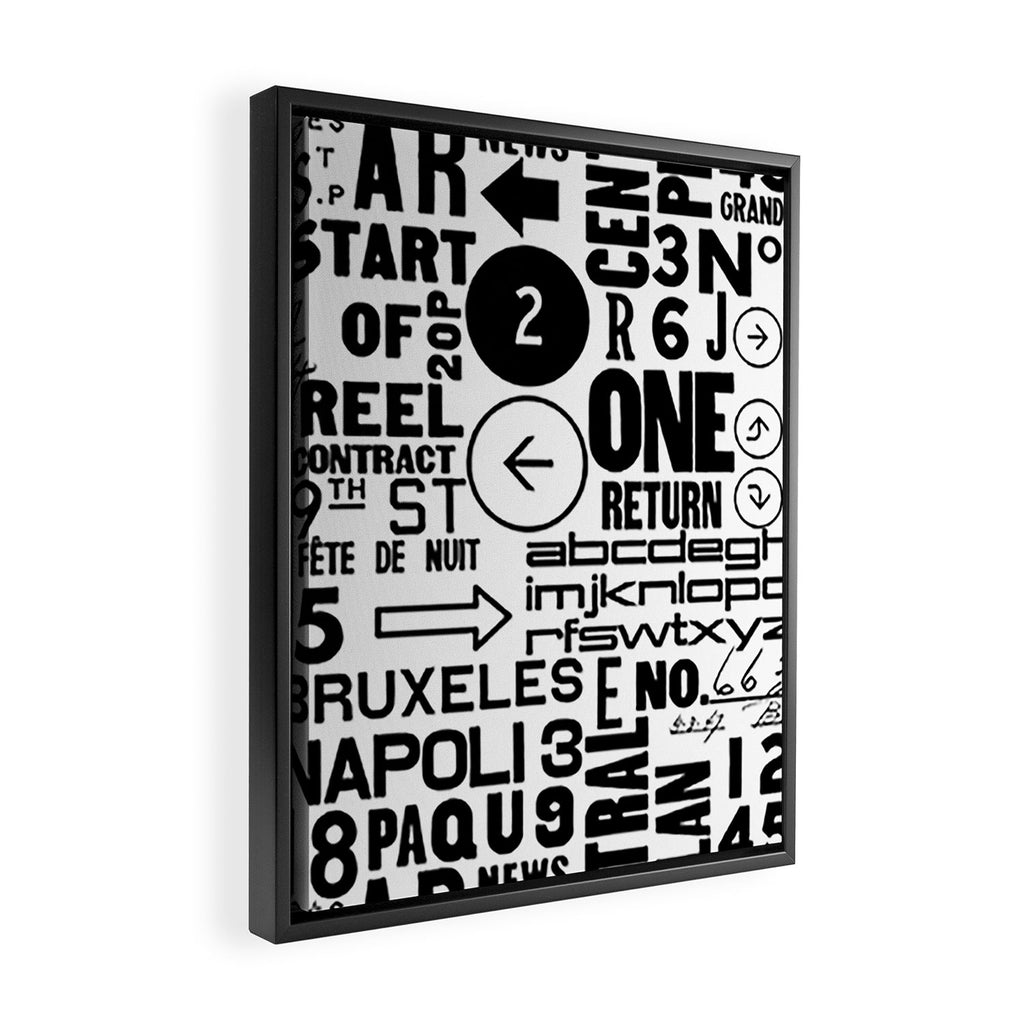 Urban Typography Black And White  Framed Canvas Print Gallery Image 2
