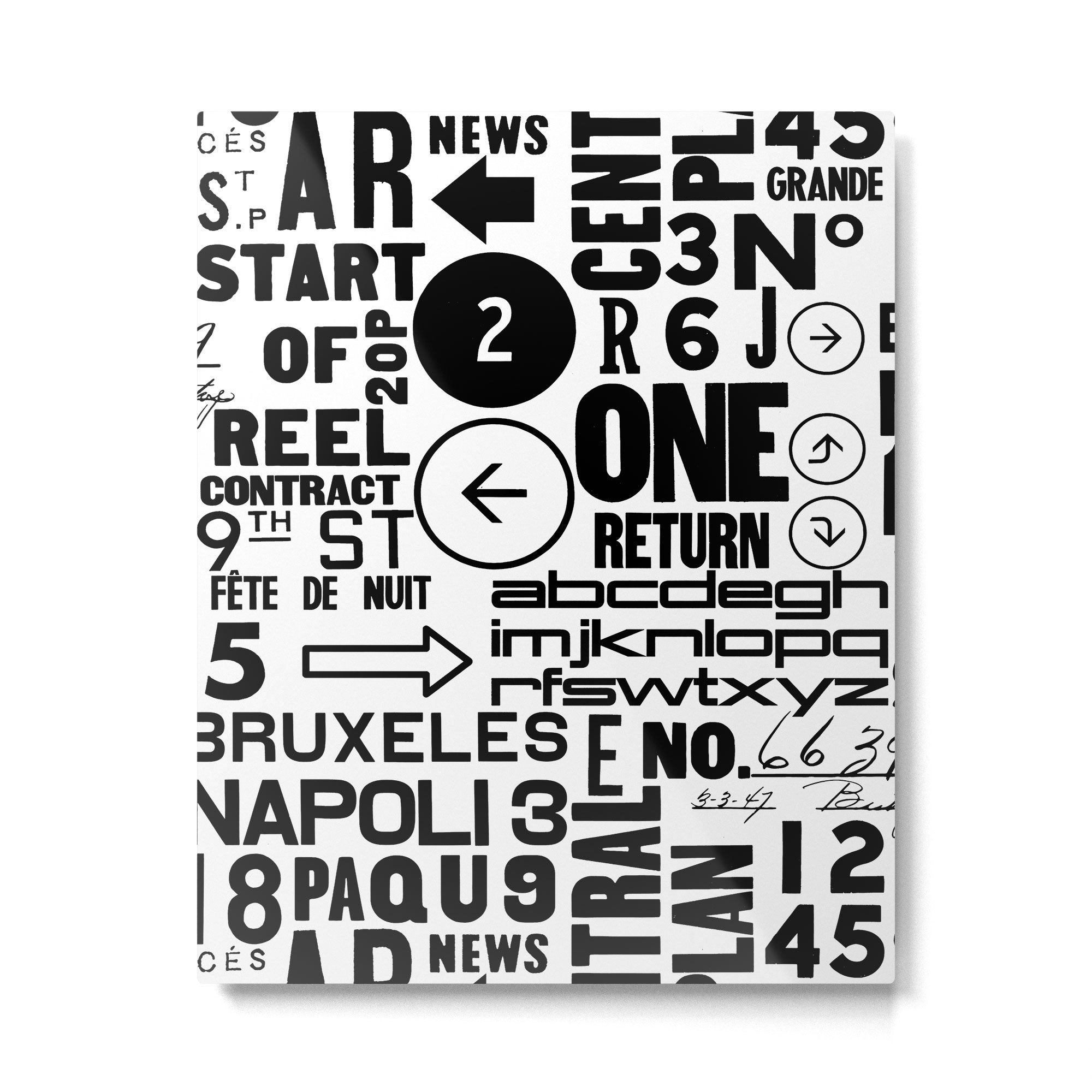 Urban Typography Black And White  Metal Print Gallery Image 4