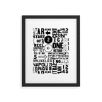 Urban Typography Black And White  Framed Art Print Gallery Image 5