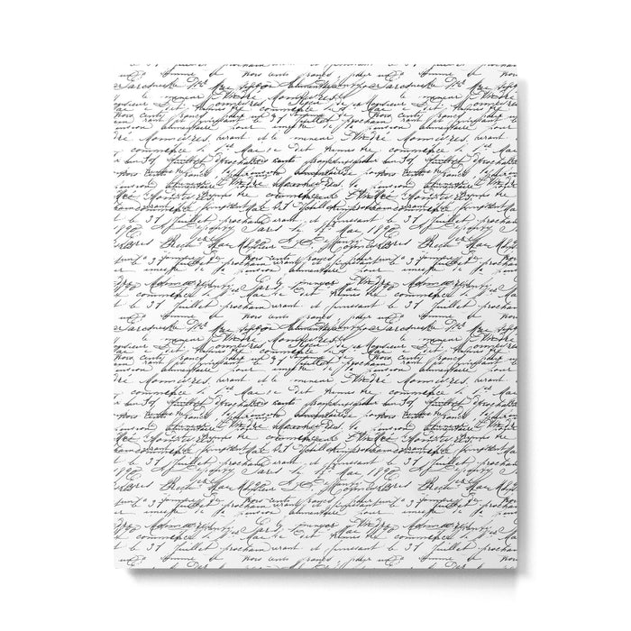 Vintage Handwriting Black And White Nostalgic Texture Metal Print Gallery Image 1