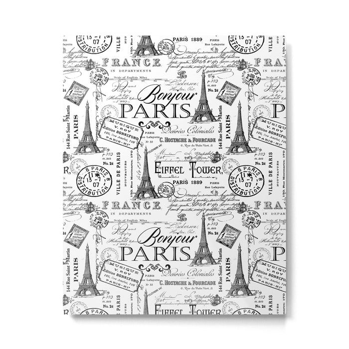 Vintage Paris Black And White Nostalgic Pattern Metal Print Gallery Image 1