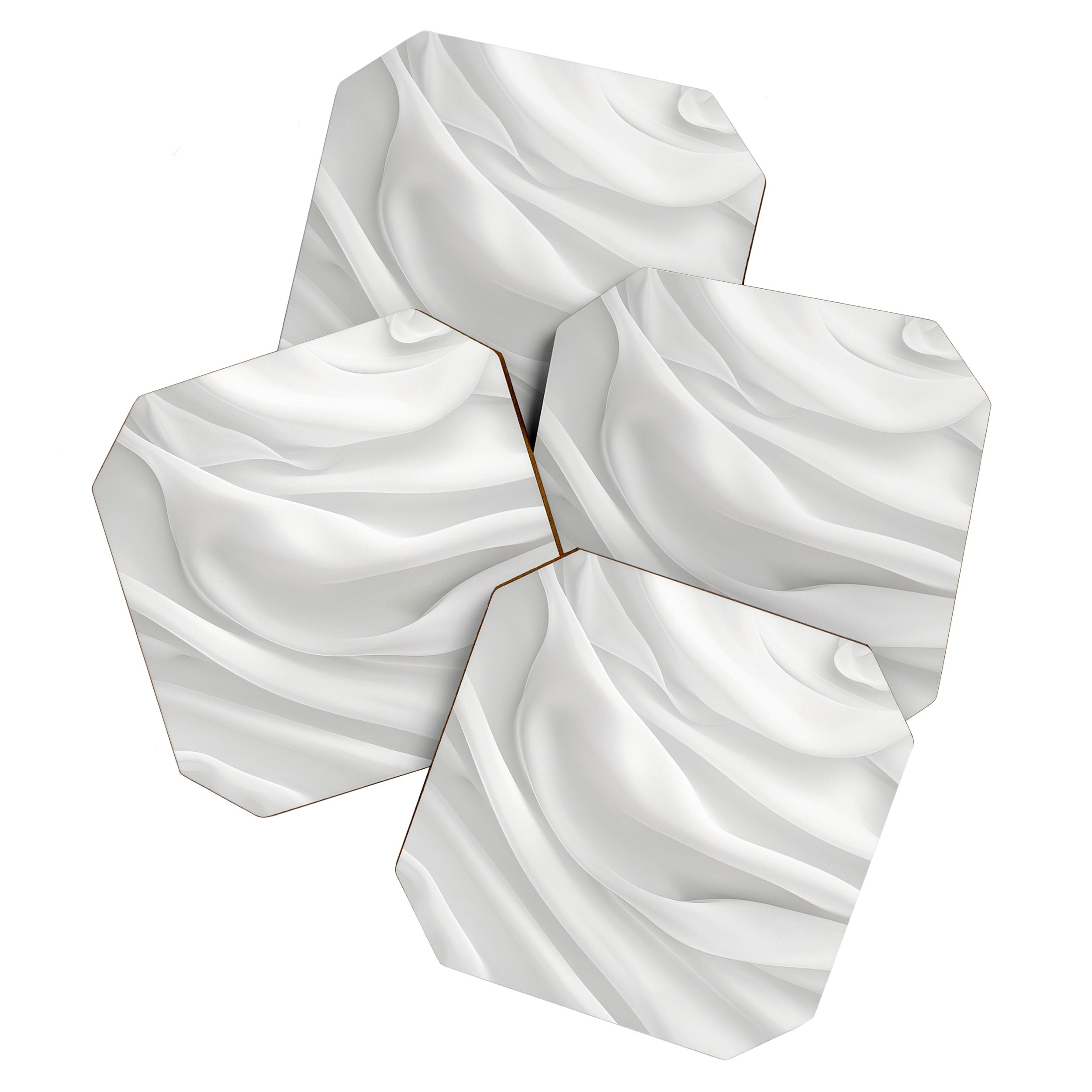 White Satin Silky Surface All White Coaster Gallery Image 1