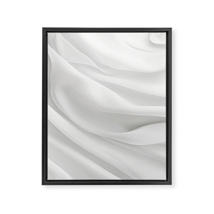 White Satin Silky Surface All White Framed Canvas Print Gallery Image 1