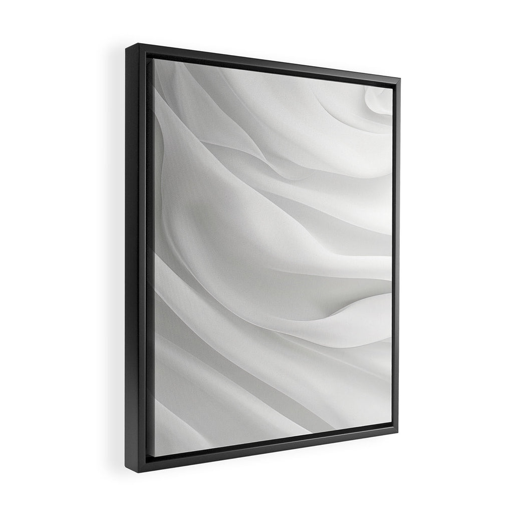 White Satin Silky Surface All White Framed Canvas Print Gallery Image 2