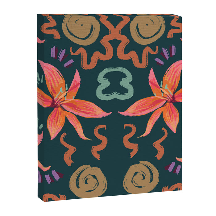 Passion Flower Joy Jade Pattern Canvas Print Gallery Image 1