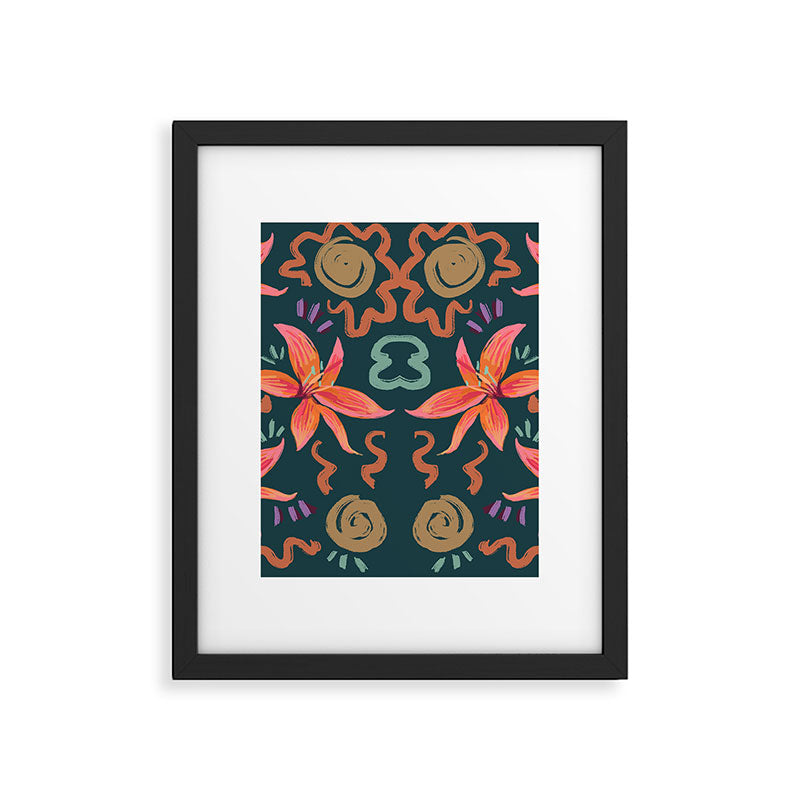 Passion Flower Joy Jade Pattern Framed Art Print Gallery Image 5