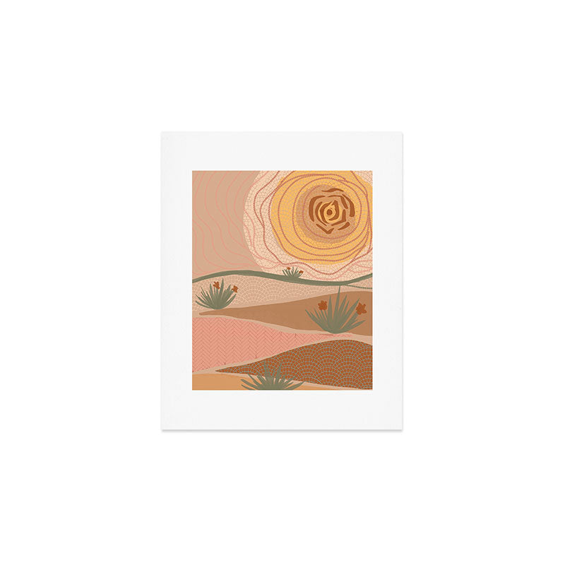Rosy Sun and Hills Art Print Gallery Image 1