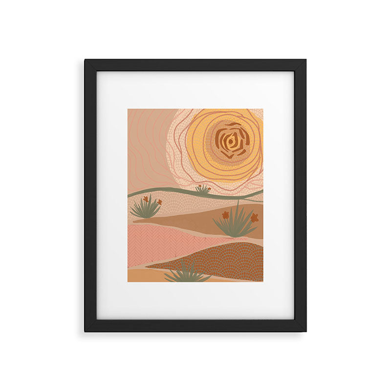 Rosy Sun and Hills Framed Art Print Gallery Image 4