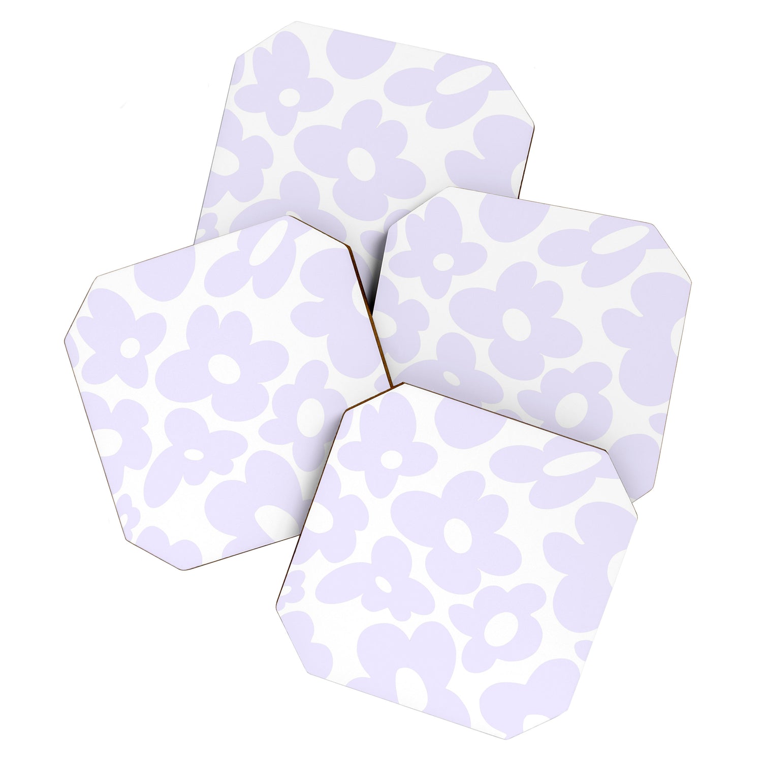 retro flowers / lilac Coaster Gallery Image 1