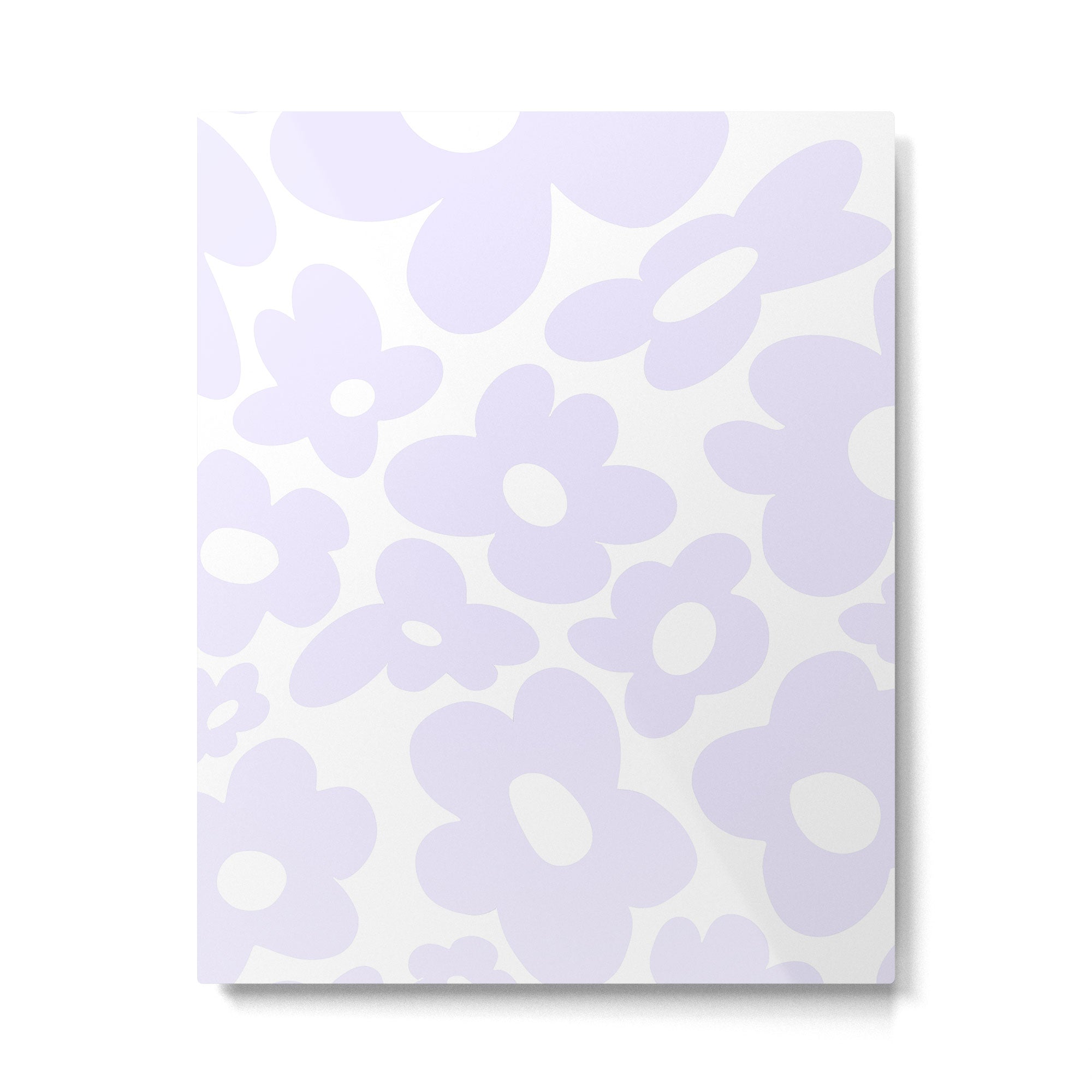 retro flowers / lilac Metal Print Gallery Image 4