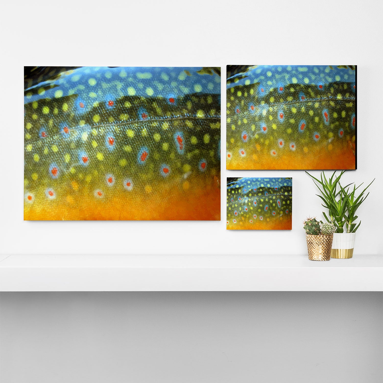 Brook Trout Skin Fly Fishing Canvas Print Gallery Image 3