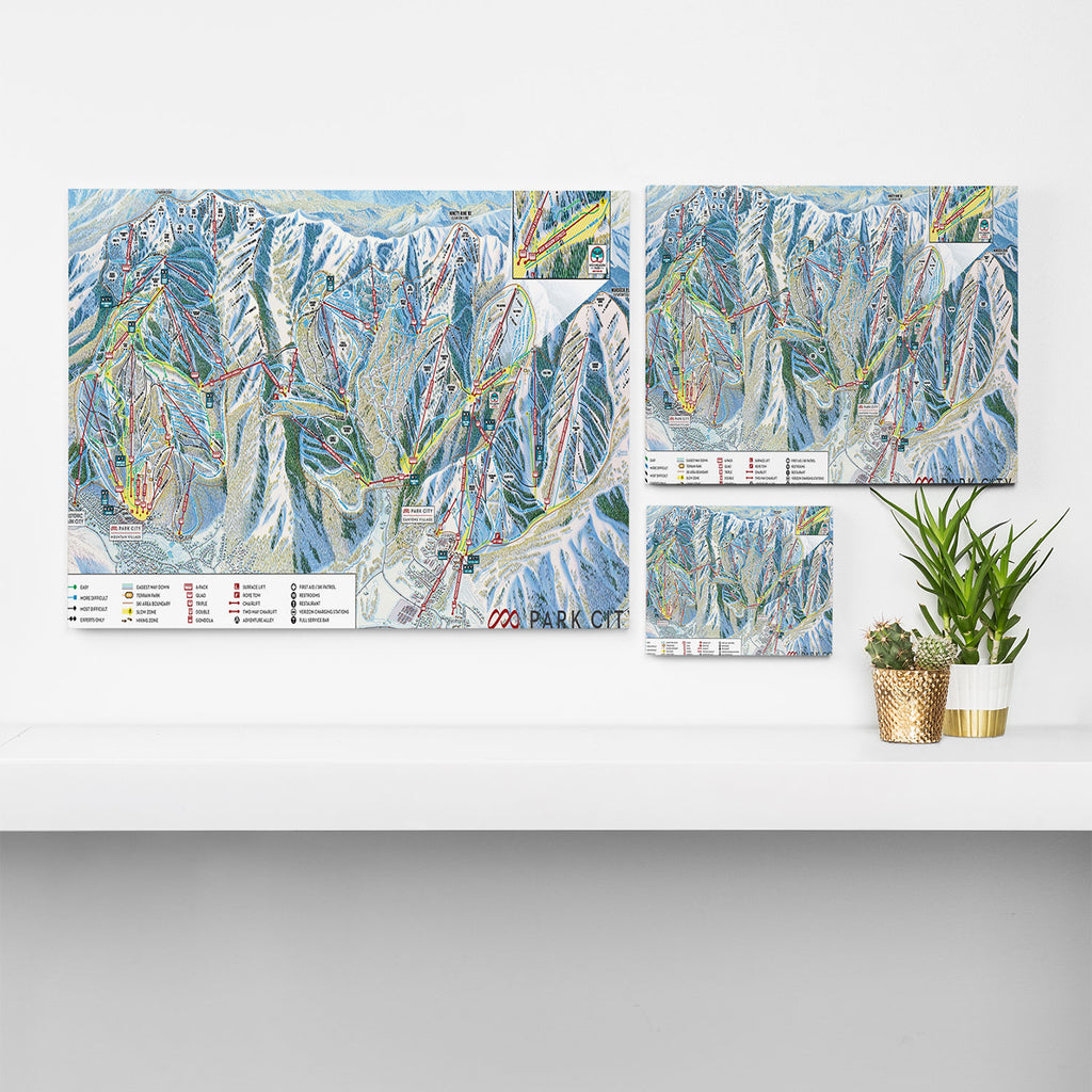 Park City Utah Trail Map Ski Snowboard Canvas Print Gallery Image 3