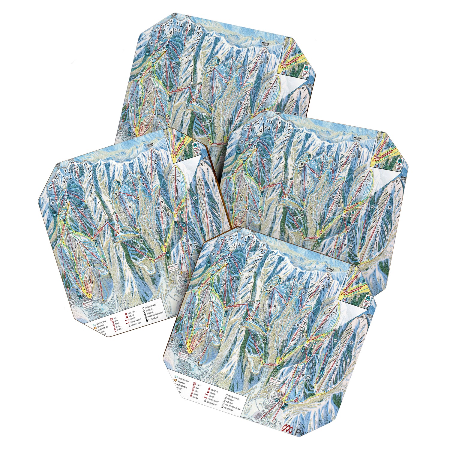 Park City Utah Trail Map Ski Snowboard Coaster Gallery Image 1