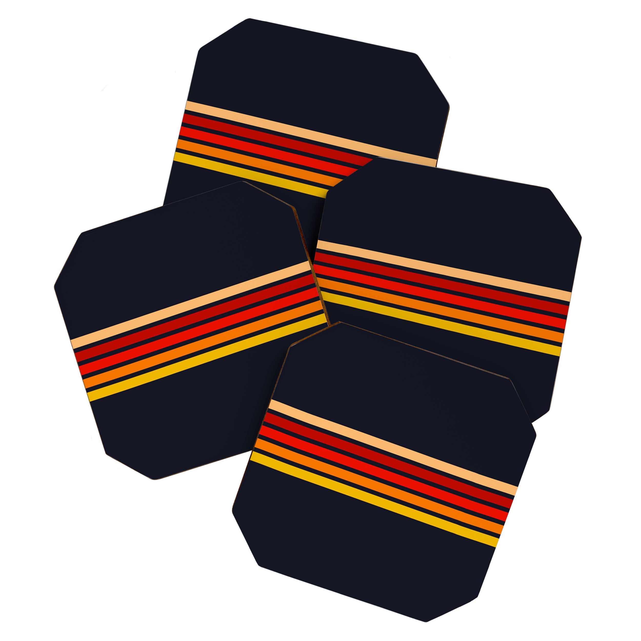 Abstract Minimal Retro Stripes 70s Style - KojÅ«ro Coaster Gallery Image 1