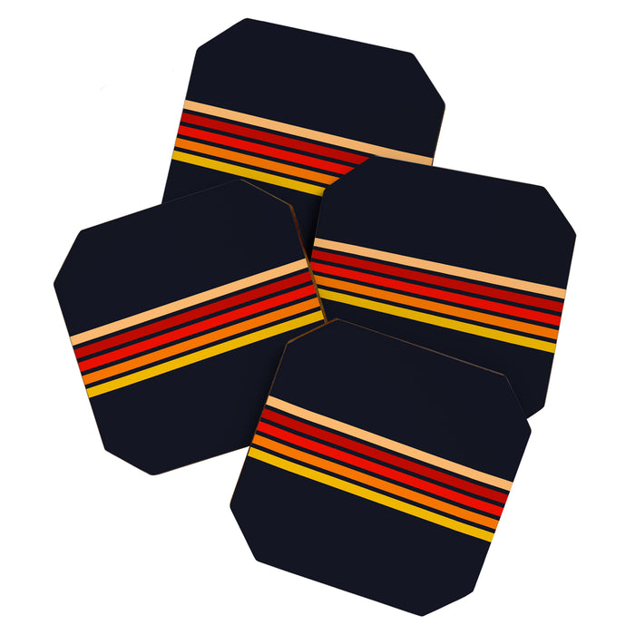 Abstract Minimal Retro Stripes 70s Style - KojÅ«ro Coaster Gallery Image 1