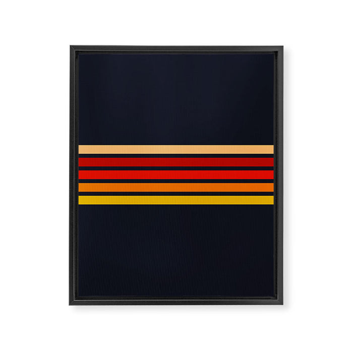 Abstract Minimal Retro Stripes 70s Style - KojÅ«ro Framed Canvas Print Gallery Image 1