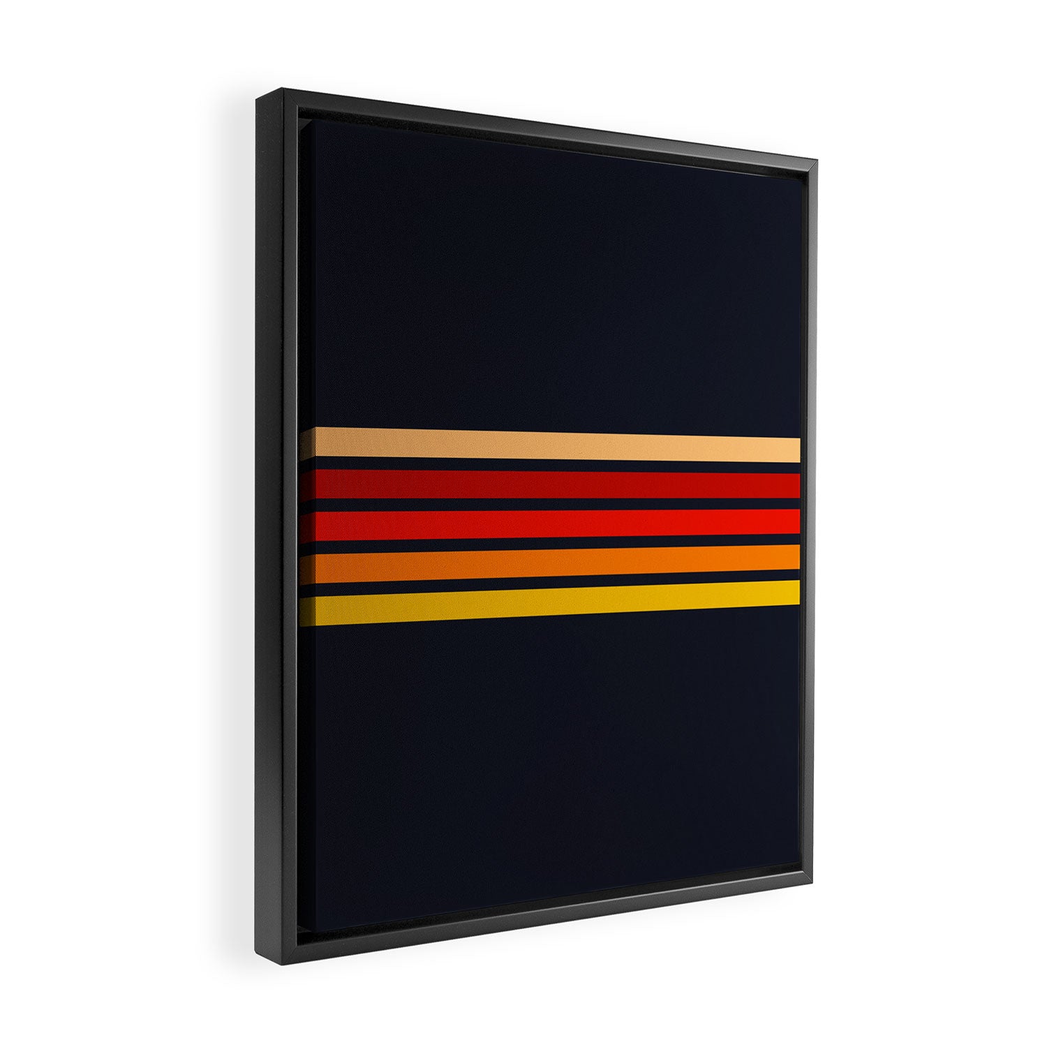 Abstract Minimal Retro Stripes 70s Style - KojÅ«ro Framed Canvas Print Gallery Image 2