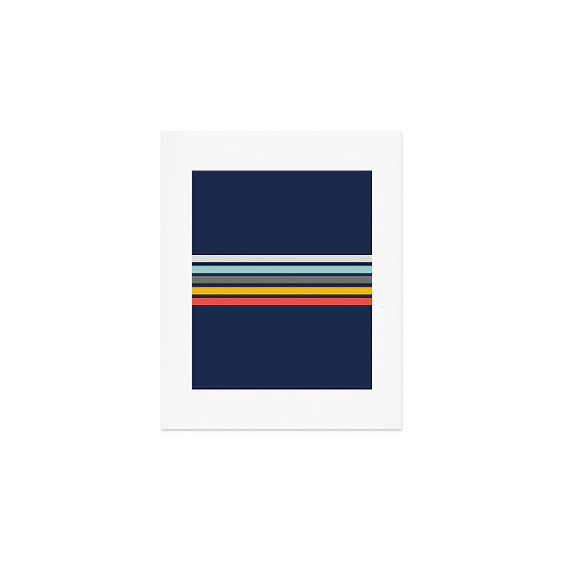 Abstract Minimal Retro Stripes 70s Style - Takakage Art Print Gallery Image 1