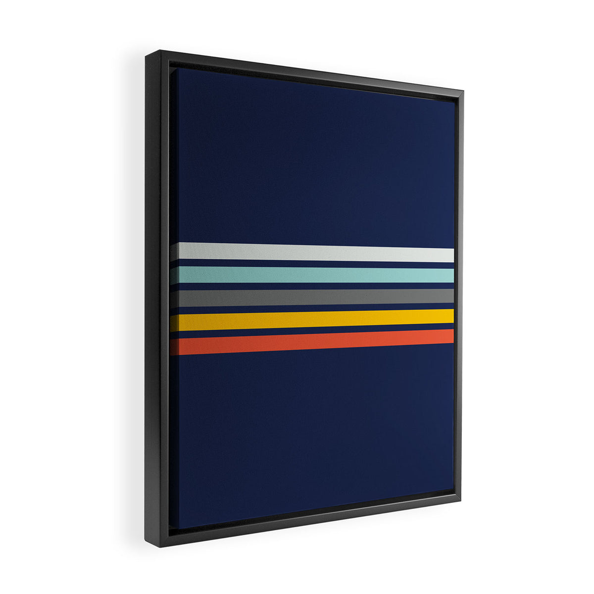 Abstract Minimal Retro Stripes 70s Style - Takakage Framed Canvas Print Gallery Image 2