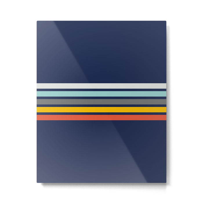 Abstract Minimal Retro Stripes 70s Style - Takakage Metal Print Gallery Image 1