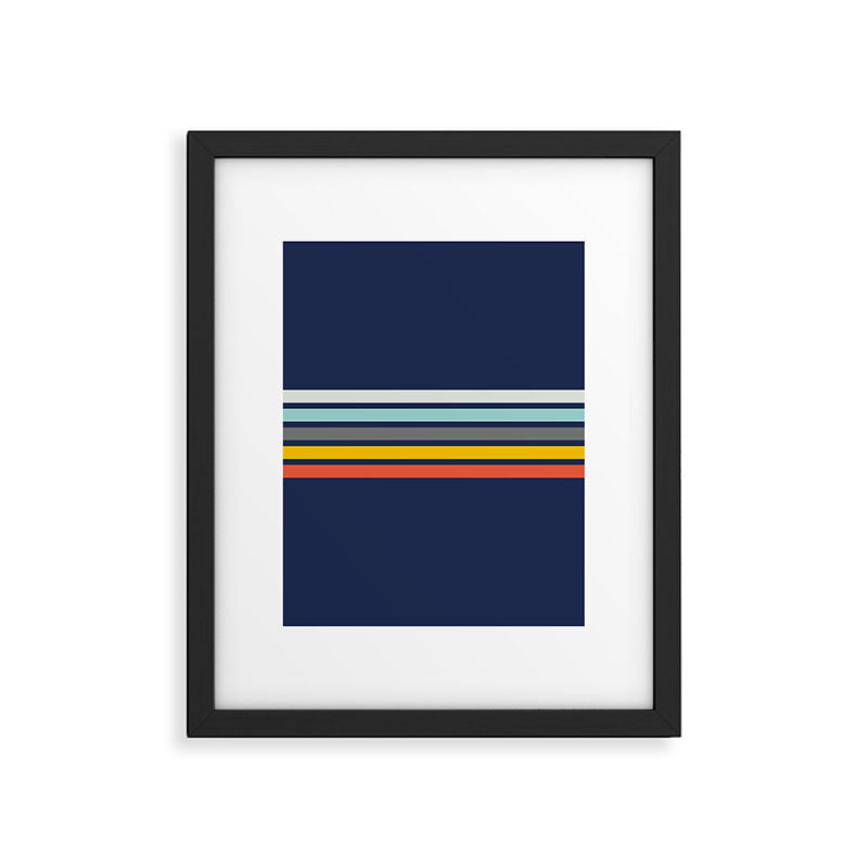 Abstract Minimal Retro Stripes 70s Style - Takakage Framed Art Print Gallery Image 6