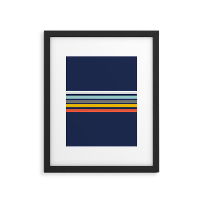 Abstract Minimal Retro Stripes 70s Style - Takakage Framed Art Print Gallery Image 1