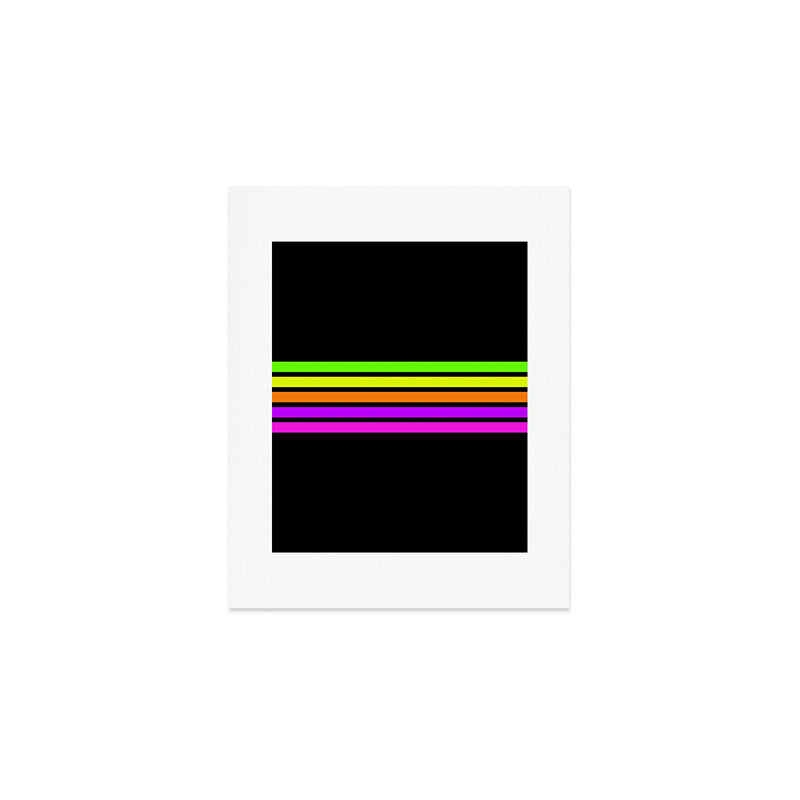 Abstract Minimal Retro Stripes 80s Neon Style - Nobutsuna Art Print Gallery Image 1