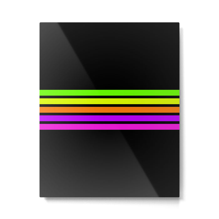 Abstract Minimal Retro Stripes 80s Neon Style - Nobutsuna Metal Print Gallery Image 1