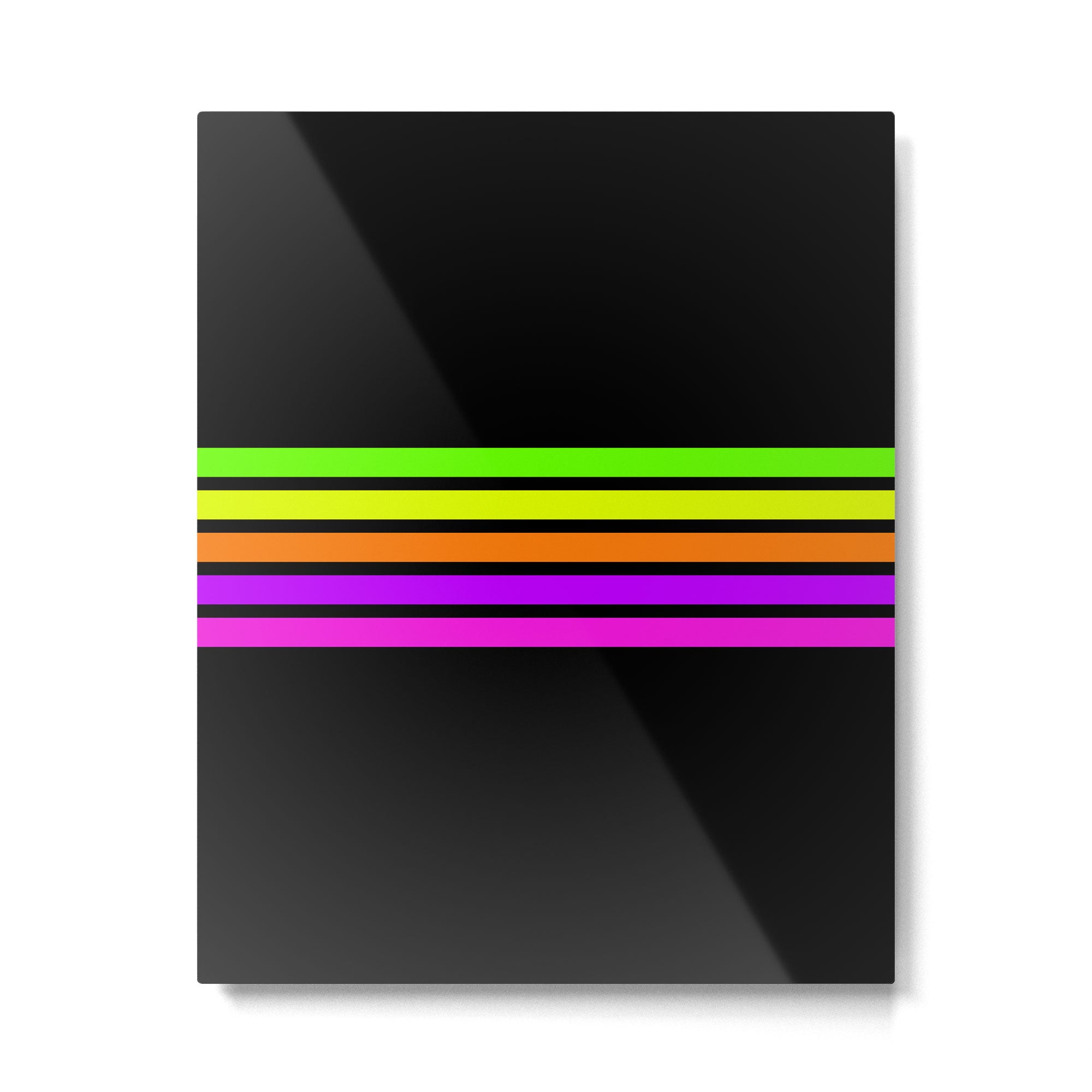 Abstract Minimal Retro Stripes 80s Neon Style - Nobutsuna Metal Print Gallery Image 6