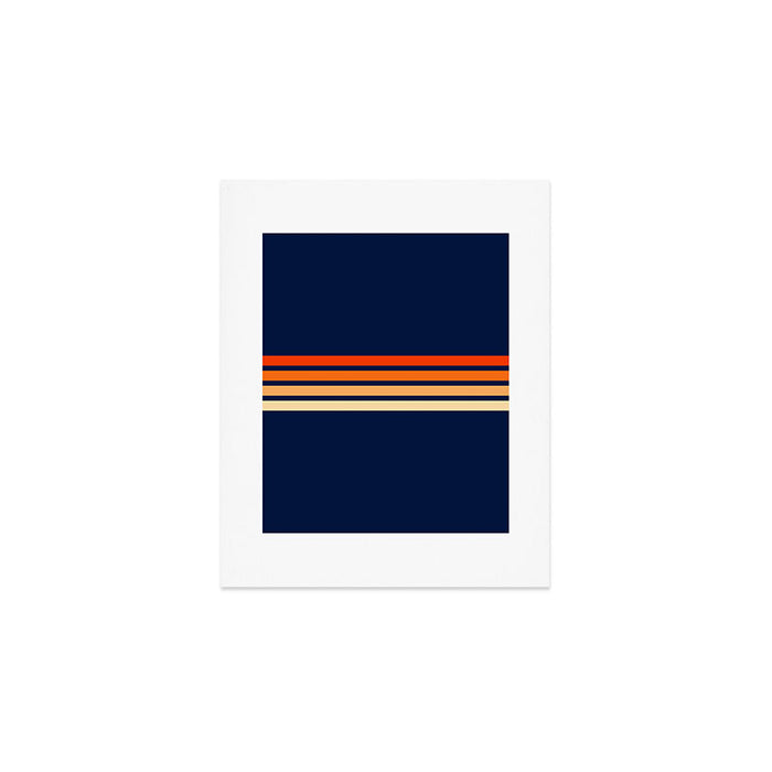 Minimal Orange Abstract Retro Racing Stripes 70s Style - Bluesane Art Print Gallery Image 1