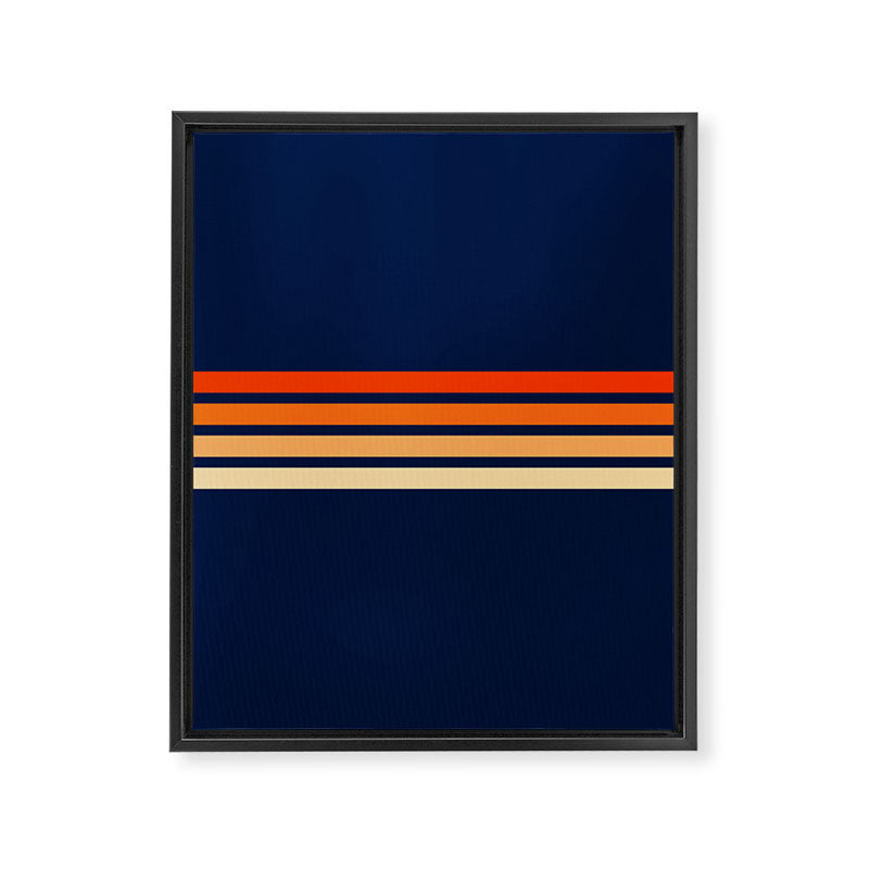 Minimal Orange Abstract Retro Racing Stripes 70s Style - Bluesane Framed Canvas Print Gallery Image 8