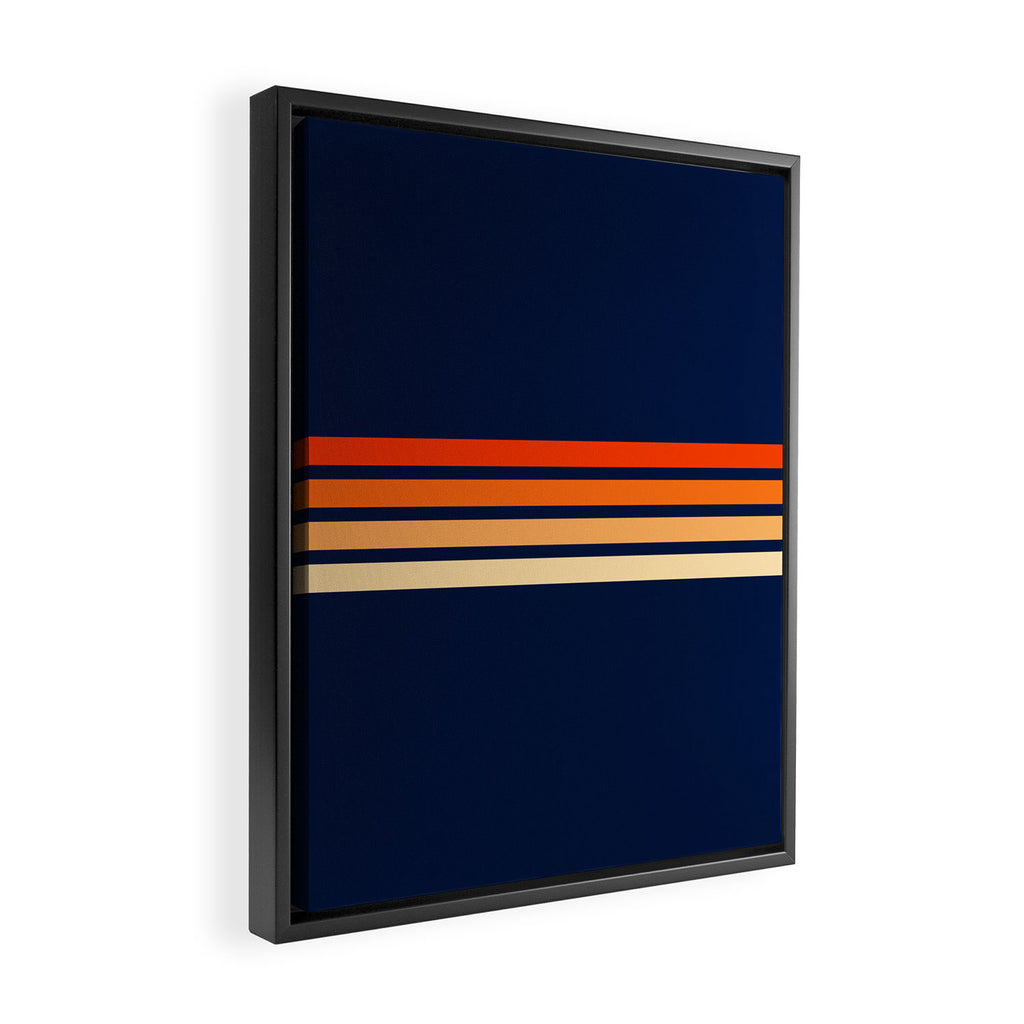 Minimal Orange Abstract Retro Racing Stripes 70s Style - Bluesane Framed Canvas Print Gallery Image 2