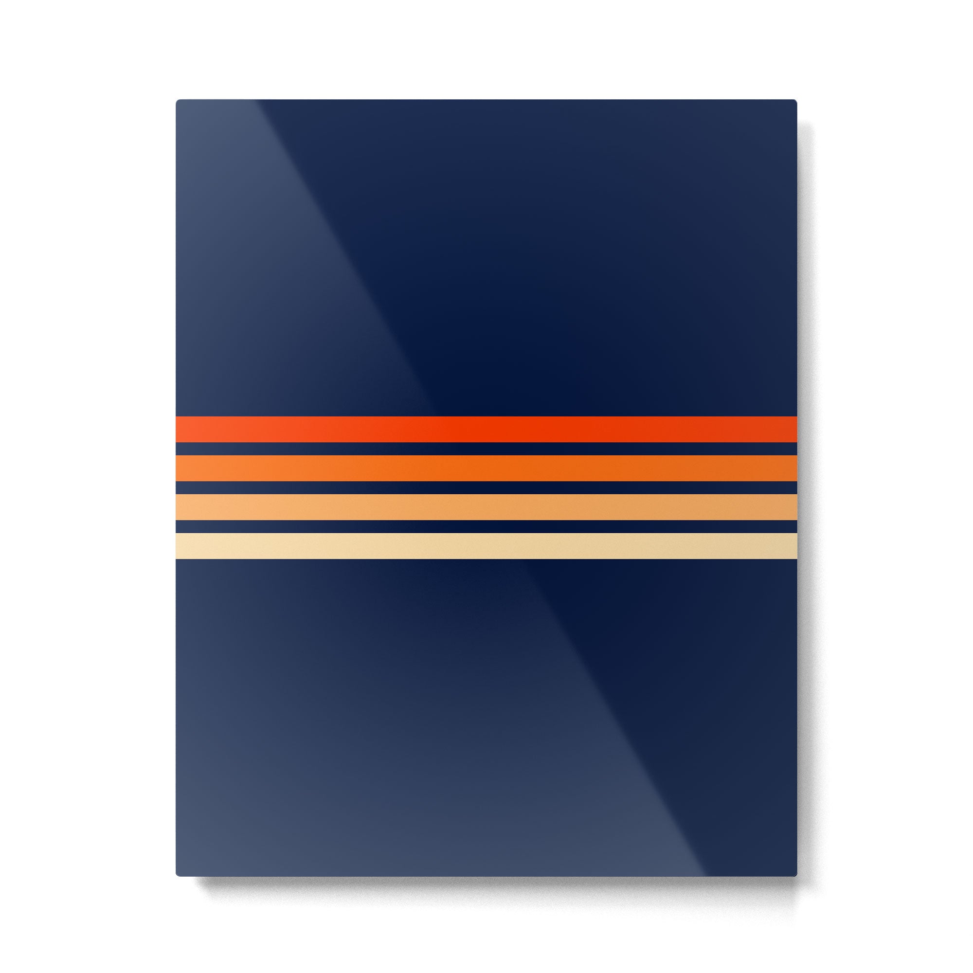 Minimal Orange Abstract Retro Racing Stripes 70s Style - Bluesane Metal Print Gallery Image 6