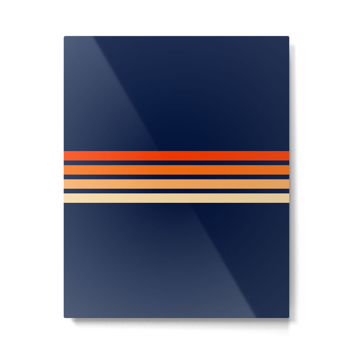 Minimal Orange Abstract Retro Racing Stripes 70s Style - Bluesane Metal Print Gallery Image 1