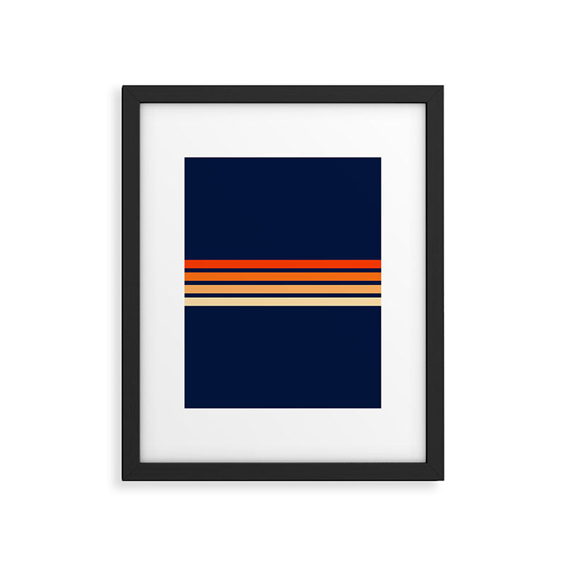 Minimal Orange Abstract Retro Racing Stripes 70s Style - Bluesane Framed Art Print Gallery Image 6