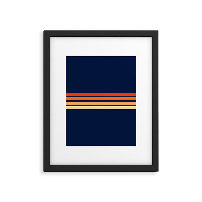 Minimal Orange Abstract Retro Racing Stripes 70s Style - Bluesane Framed Art Print Gallery Image 1