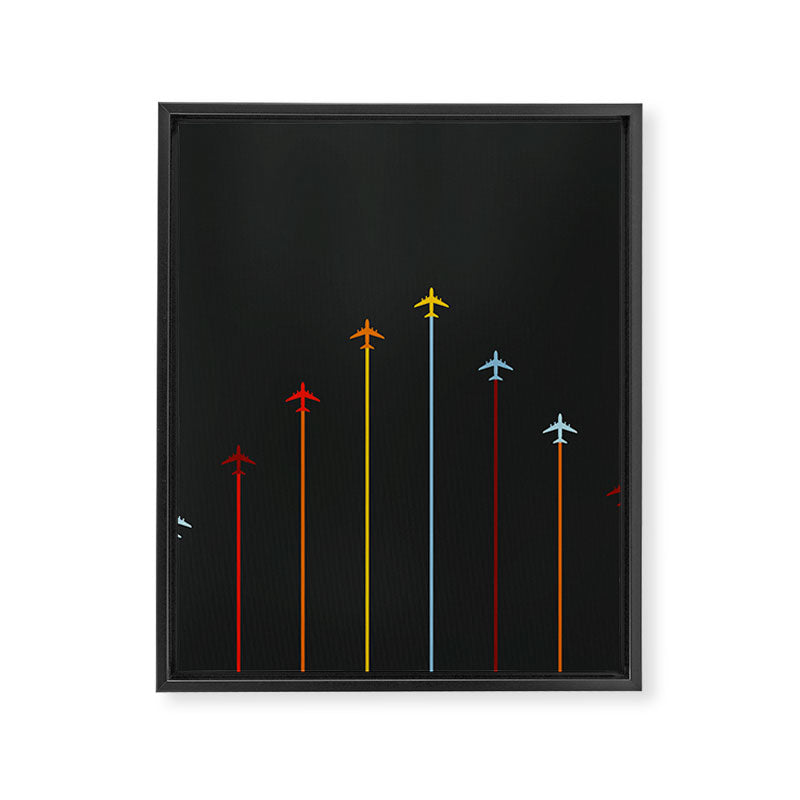 Retro Airplanes 07 Framed Canvas Print Gallery Image 8