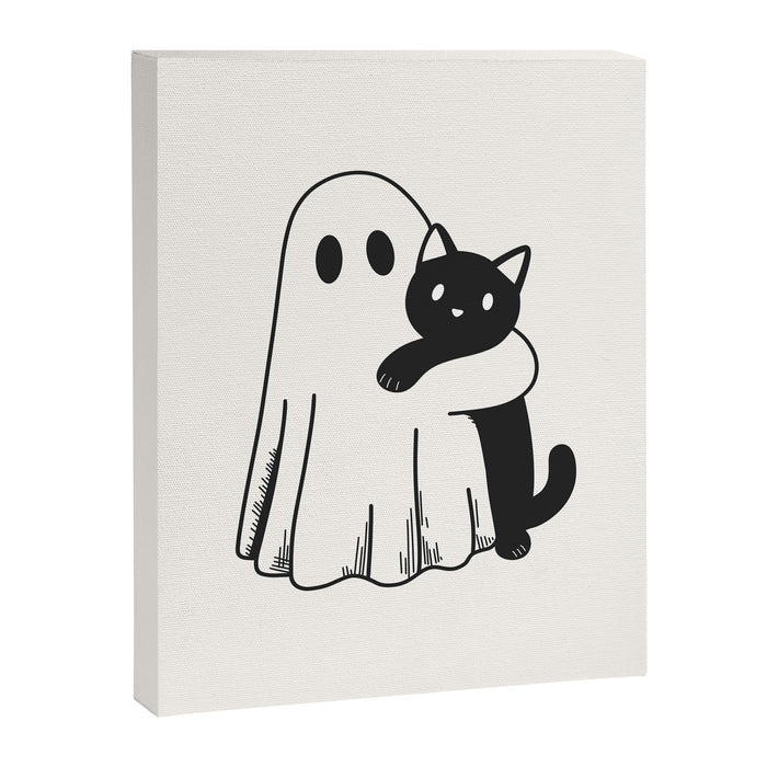 Ghost with a Cat Canvas Print Gallery Image 1