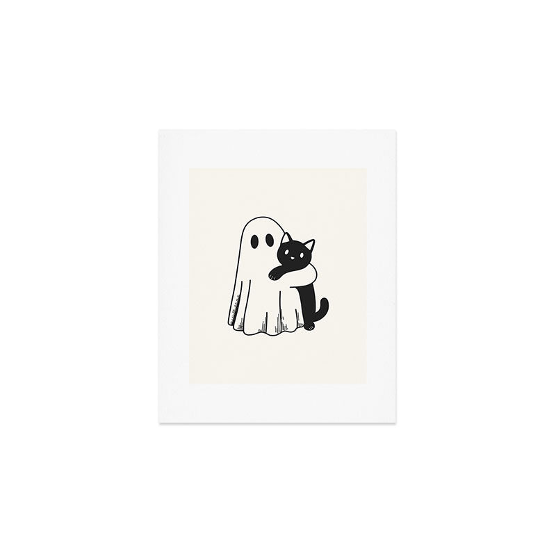 Ghost with a Cat Art Print Gallery Image 1