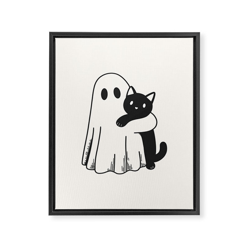 Ghost with a Cat Framed Canvas Print Gallery Image 6