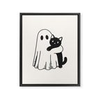 Ghost with a Cat Framed Canvas Print Gallery Image 6